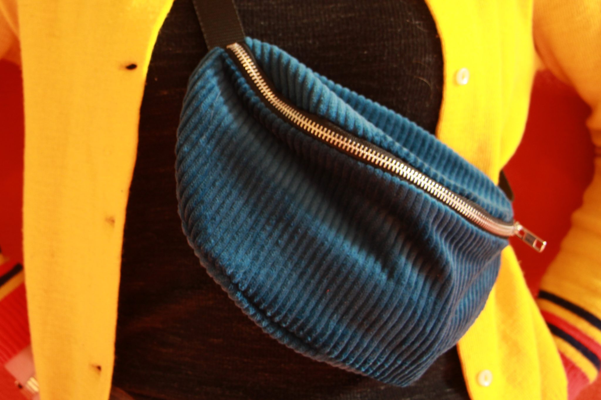 Sac Banane Unisexe Velours Côtelé Kmobruzy - Vert - Pratique Et Tendance